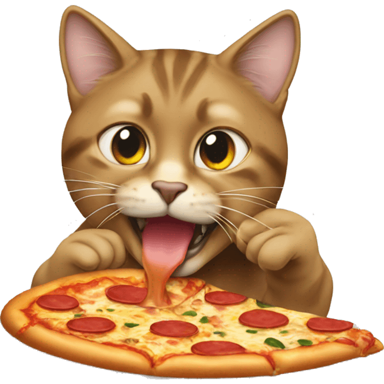 Cat eating pizza emoji