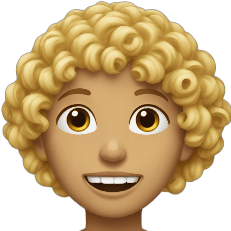 Curly blond eating shaverma emoji