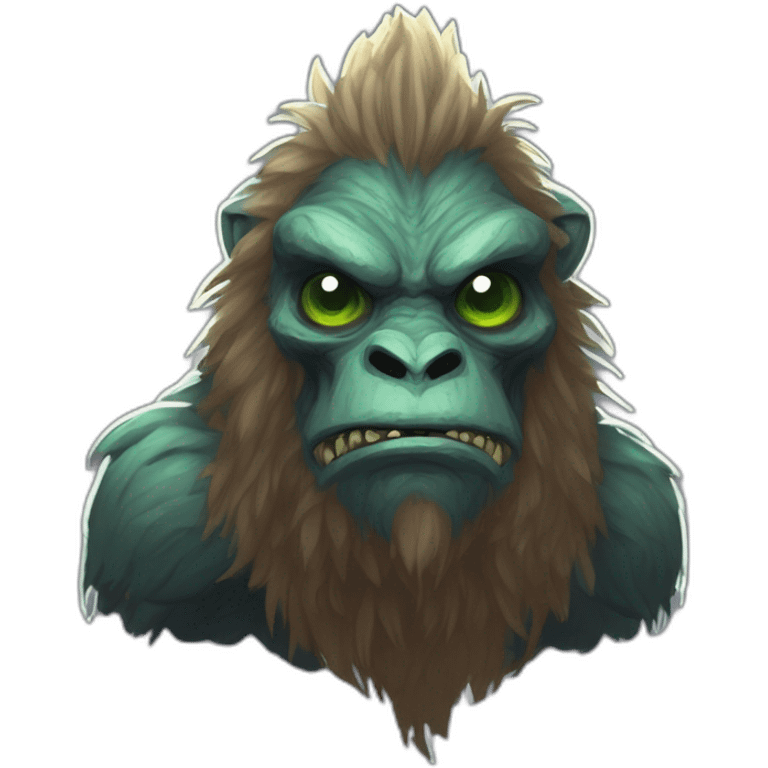 alien bigfoot creature  monster scifi roguelike rpg style inspired by slay thee spire emoji