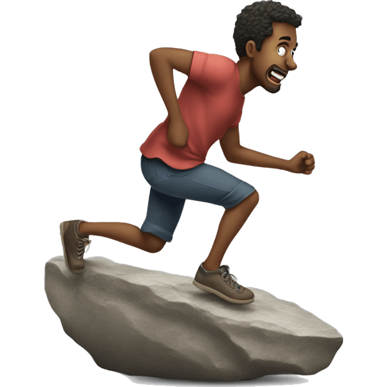 MAN tripping on a rock emoji