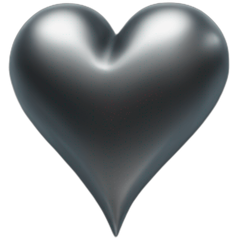 black steel metal heart emoji