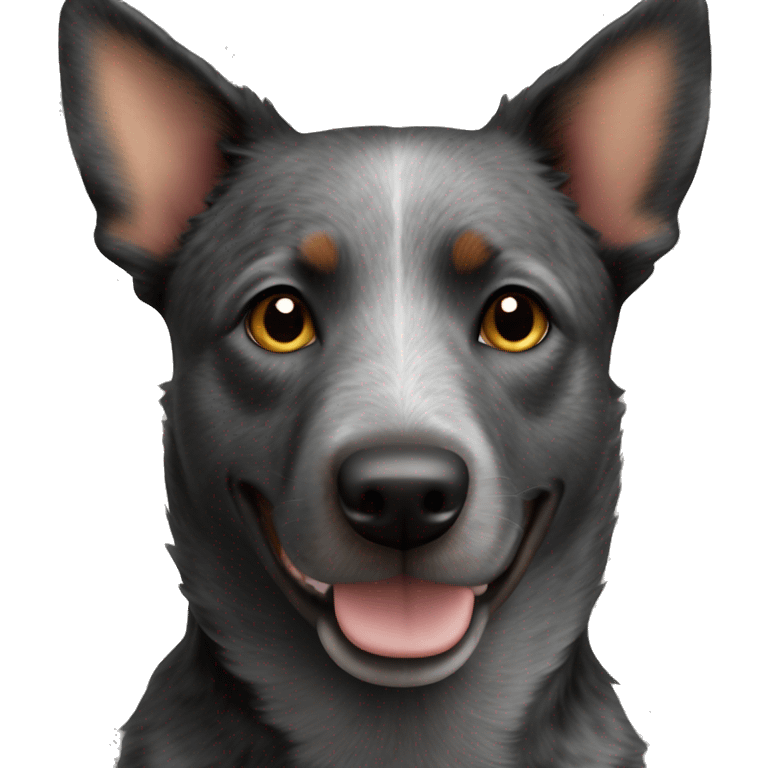 Dark colored Australian cattle dog emoji