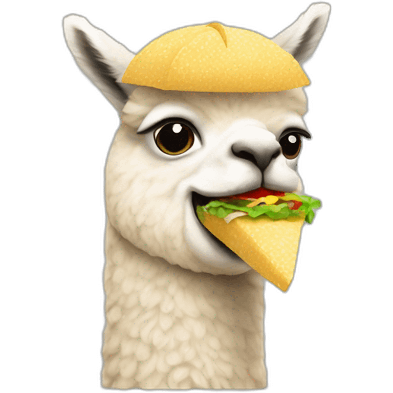 alpaca eating a taco emoji