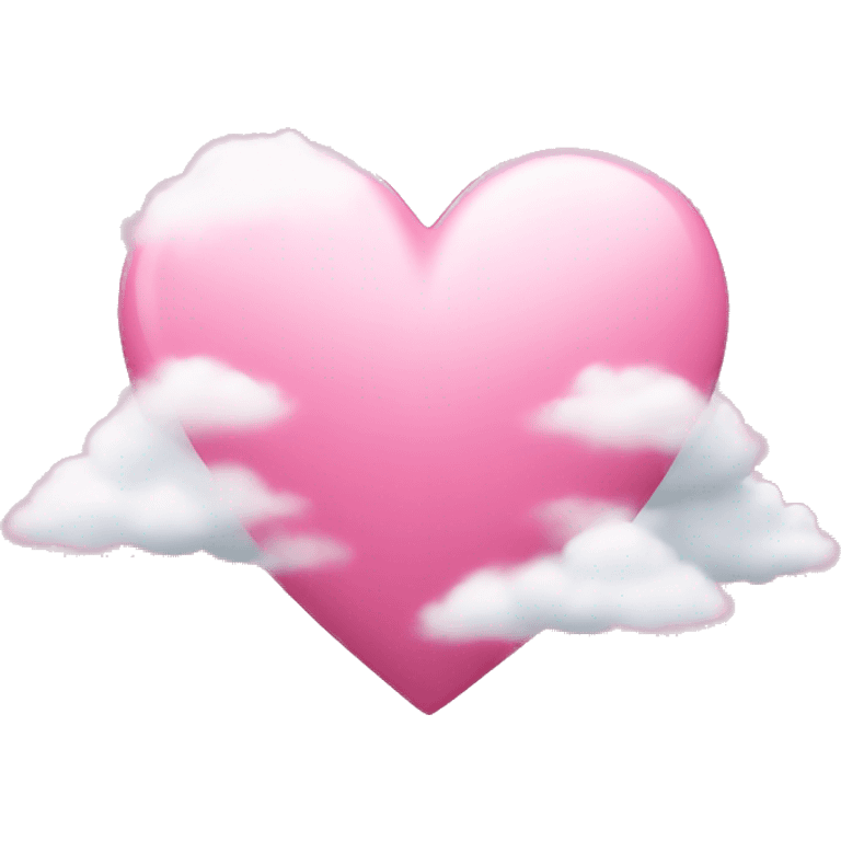 pink heart with clouds around it emoji