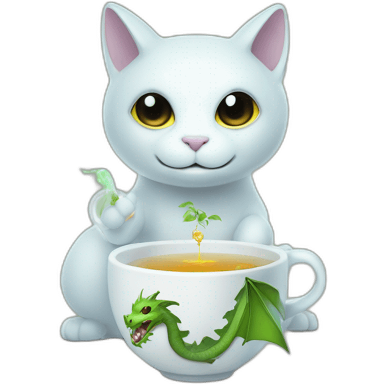 Cat dragon ghost source code -scientist-with cup tea and tree emoji