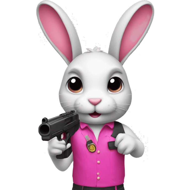 bunny with pink gun emoji