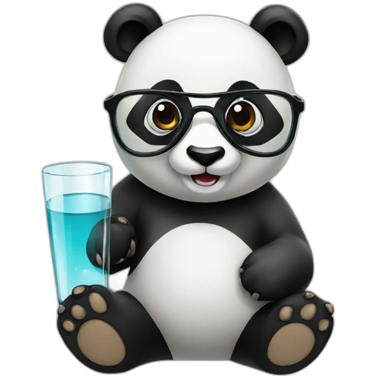 Panda with glass  emoji