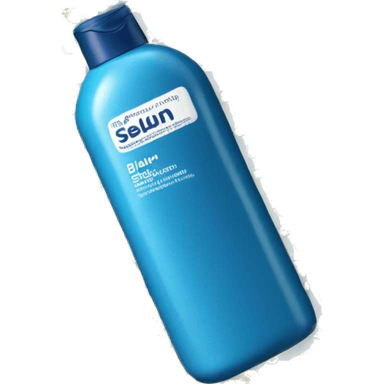 Blue Shampoo with a label that says Selsun Blue emoji