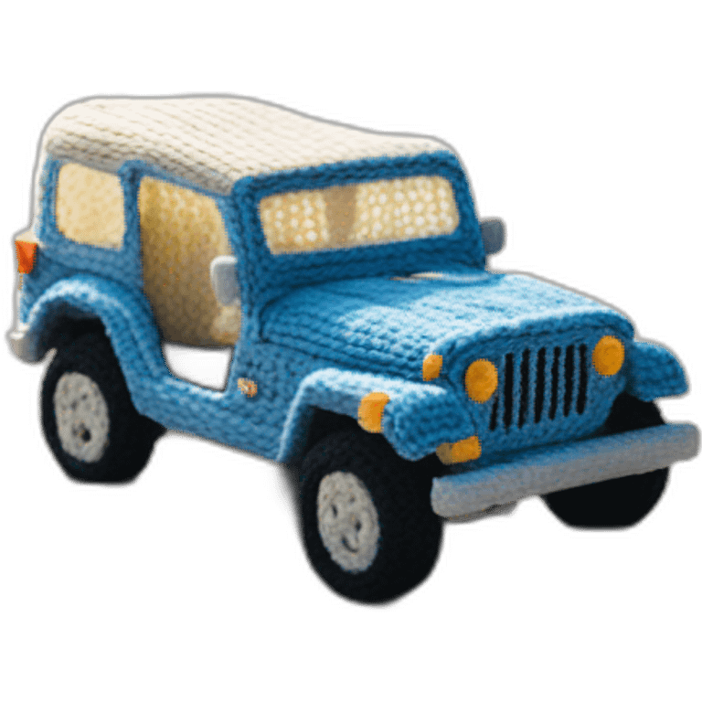 knitted jeep on the seashore emoji