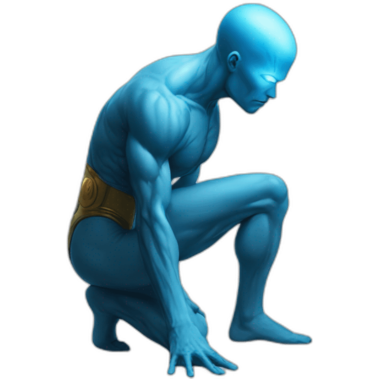 dr manhattan low squat back view no pants emoji