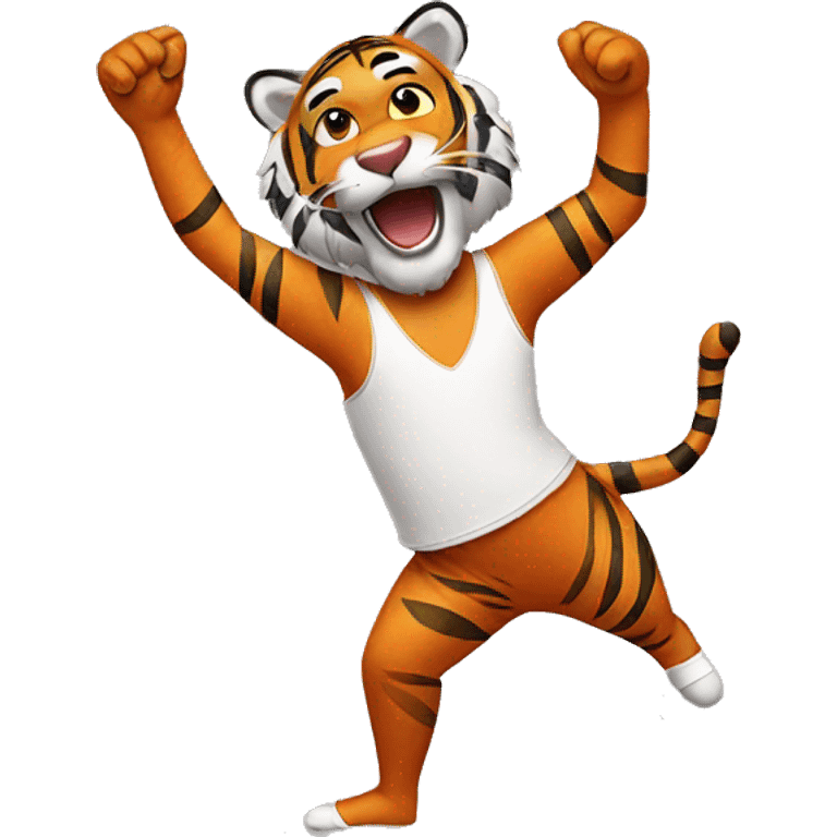 Tiger dancing ballet emoji