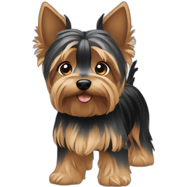 Braided hair yorkie terrier emoji