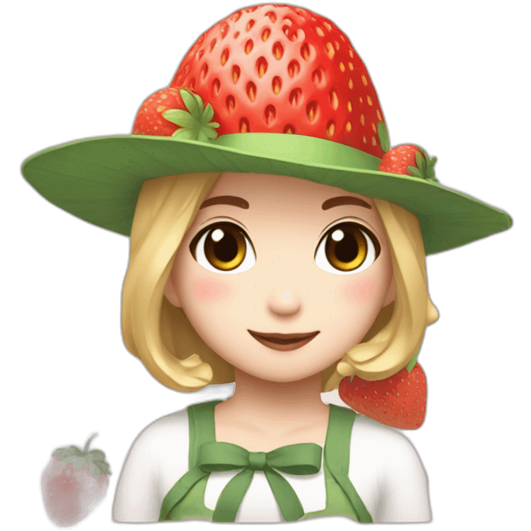 Minatozaki Sana with strawberry hat emoji