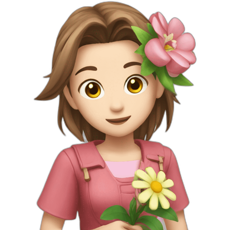 aerith giving flower emoji