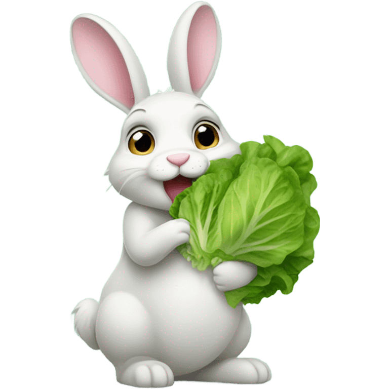 Bunny eating lettuce emoji