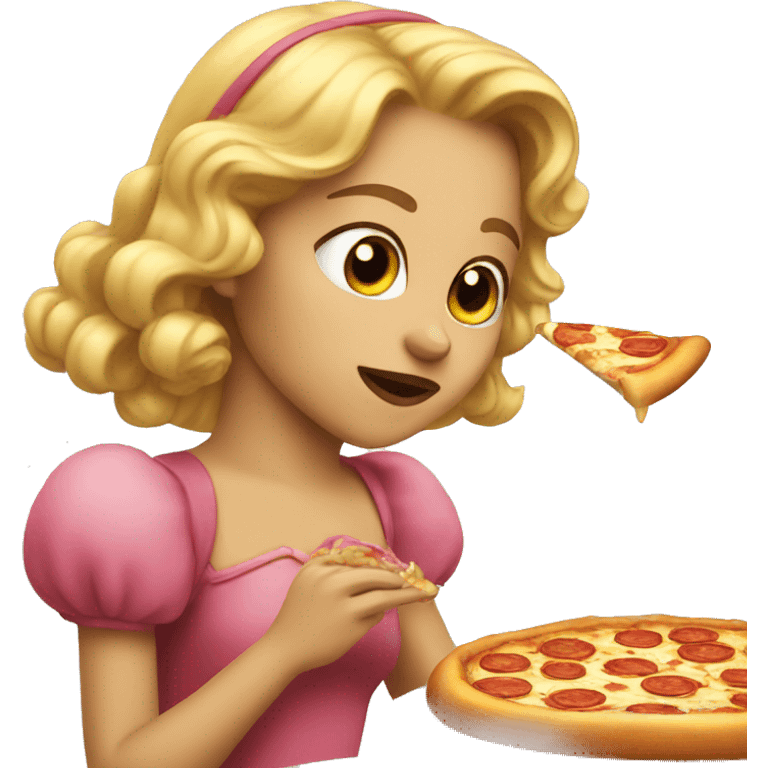 Princess eating pizza emoji