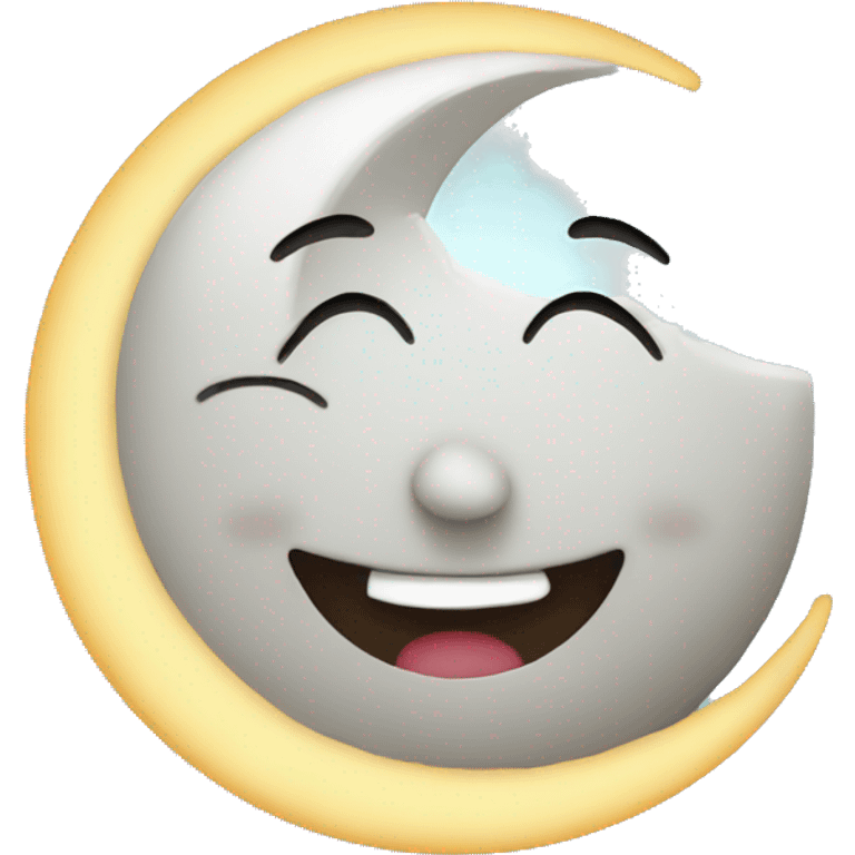 smiling moon with bow  emoji