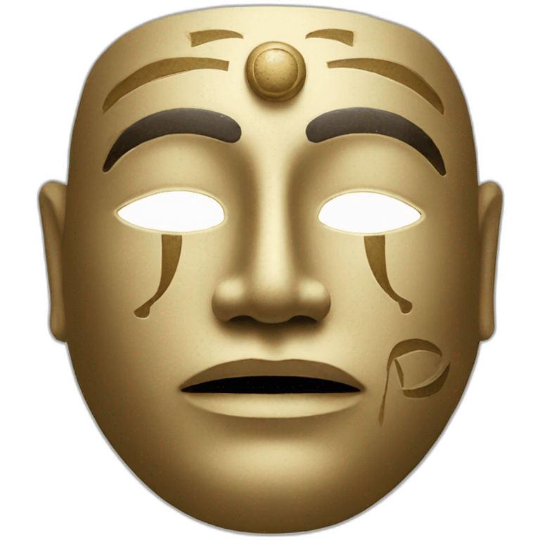 man noh style mask with egyptian face emoji