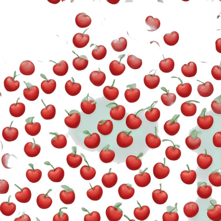 Cherry fruit pattern on heart emoji