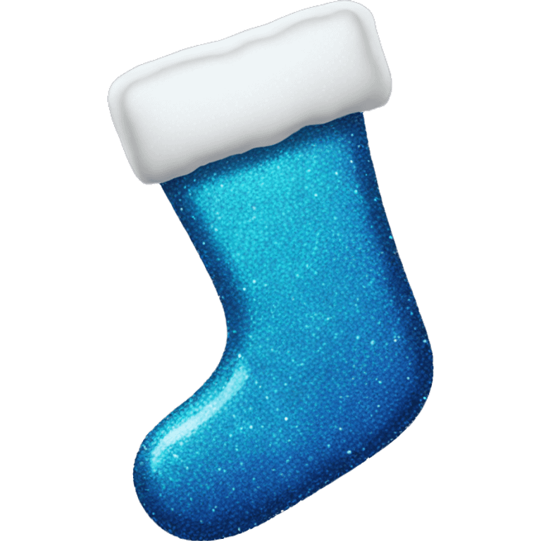 Blue glitter stocking emoji