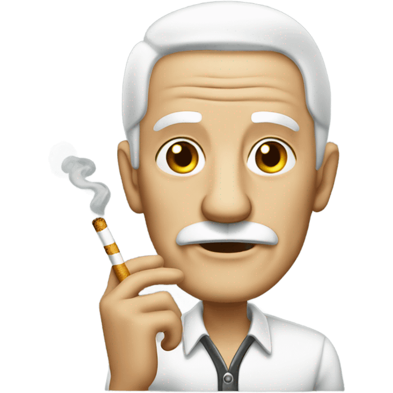 old man with white hair with a cigarette  emoji