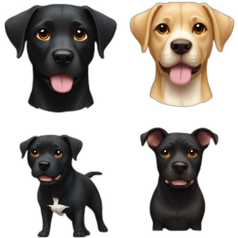 Perrito todo negro cruce de labrador y Pitbull emoji