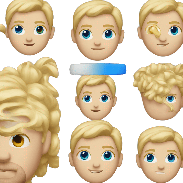 memoji men with blond hair and blue eyes emoji