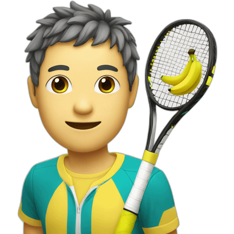 kawaii cute banana tennis player emoji