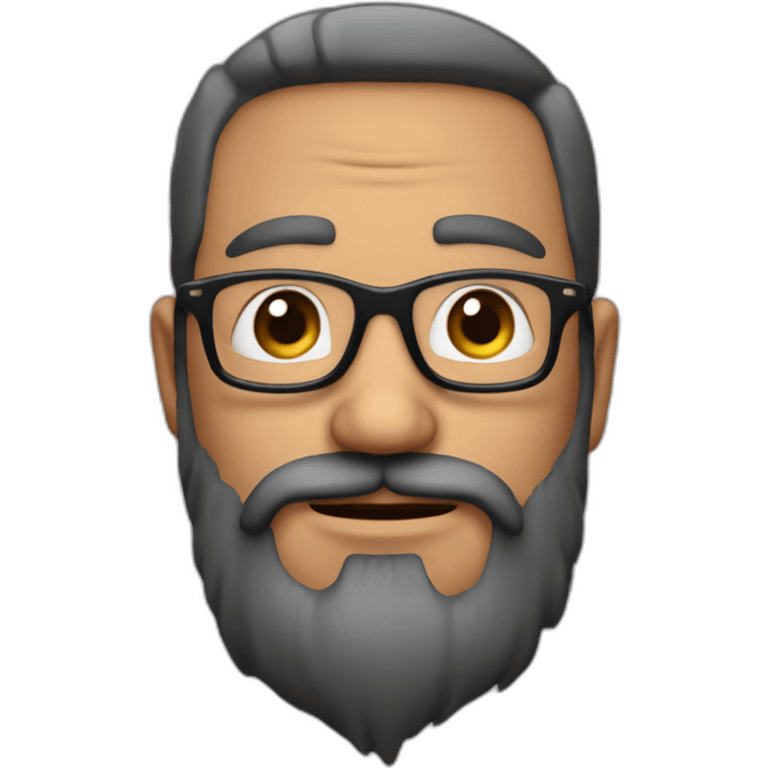 Hombre de 40 años con gafas y barba emoji