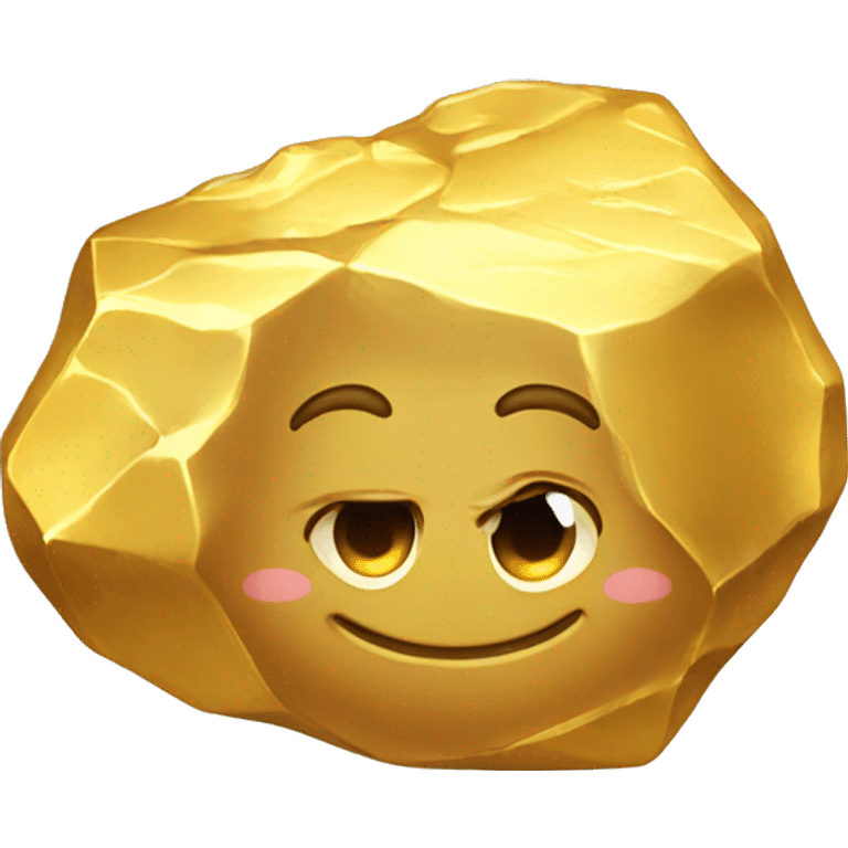 gold nugget with a cute face emoji