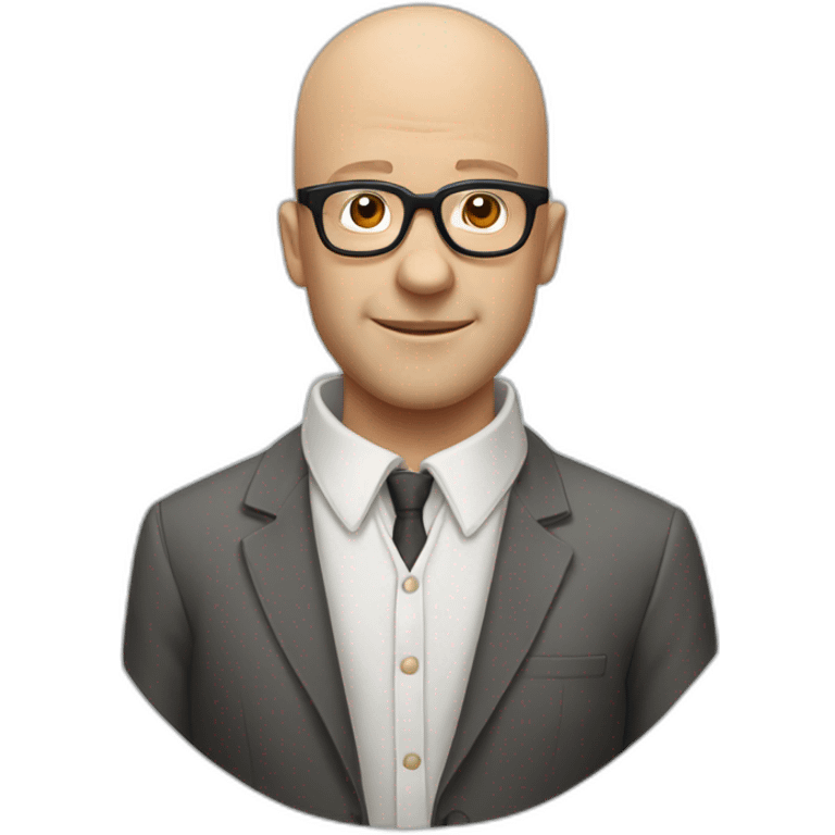 bald barry tegg with glasses and collar shirt emoji