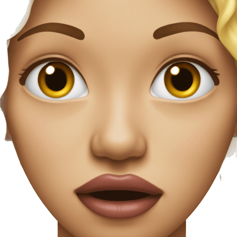 Un emoji mordiendo sus labios emoji