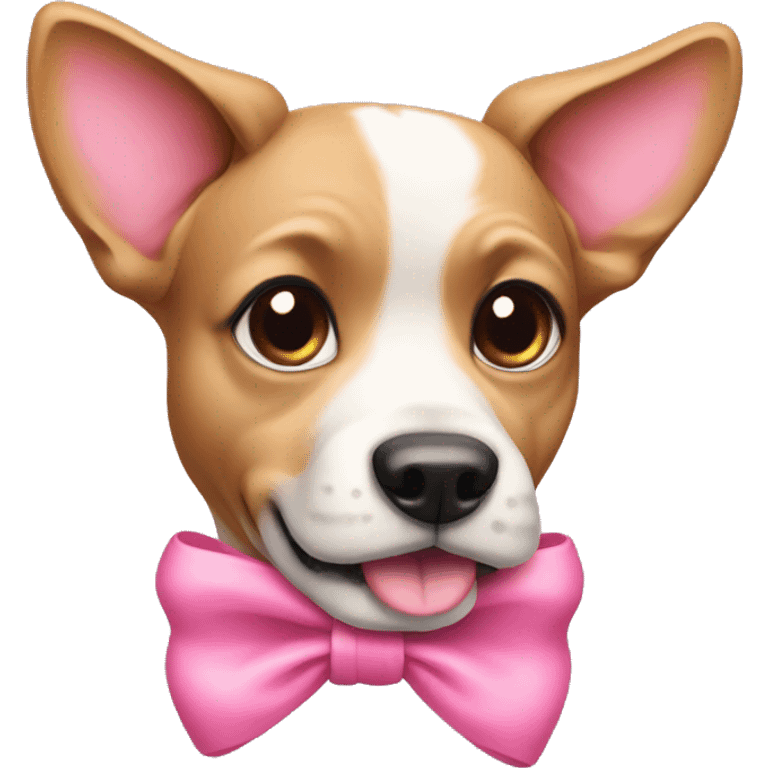 Dog with pink bows emoji