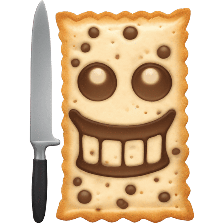 evil smile frosted poptart with a knife emoji