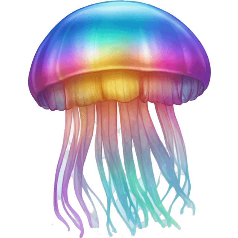 Gradient rainbow shimmery iridescent jellyfish emoji