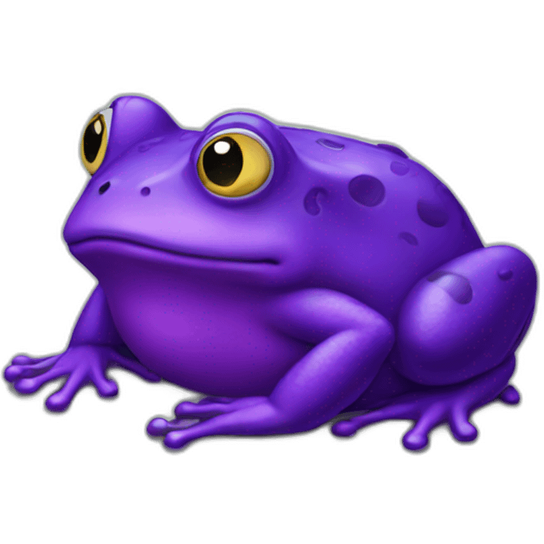 A purple frog sad emoji