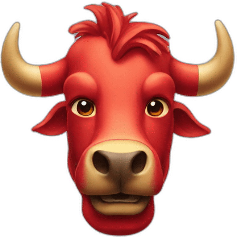 An artistic red bull emoji