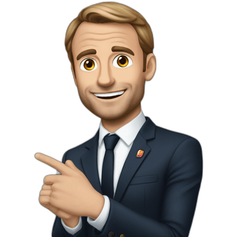 Macron serre la main a squeezie emoji