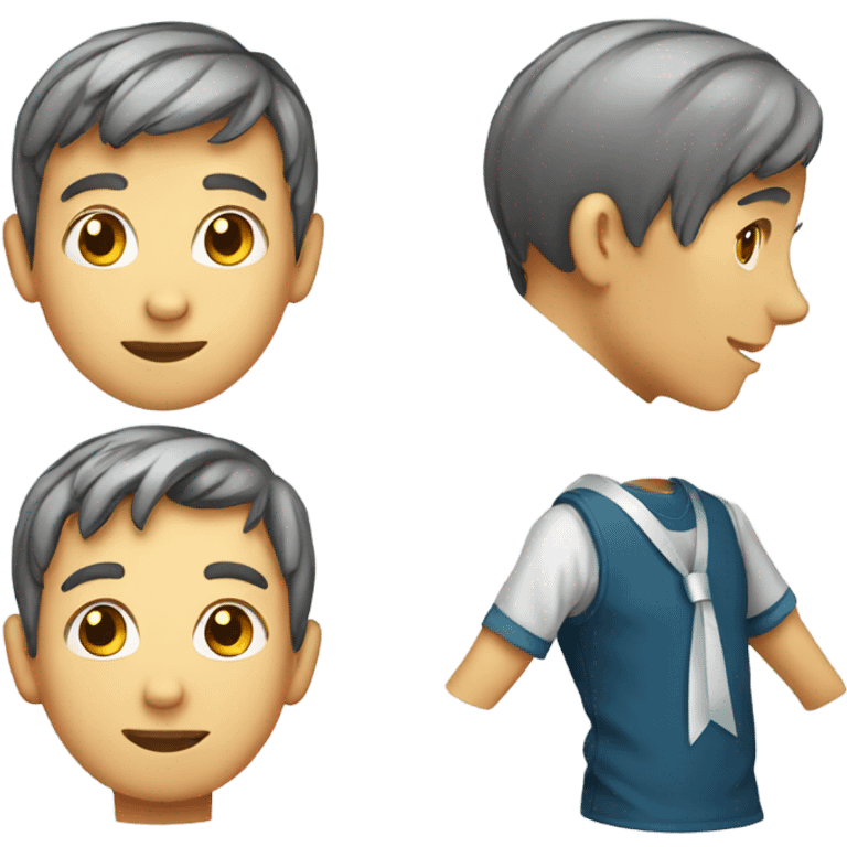 a boy wearing a ribbon in head emoji