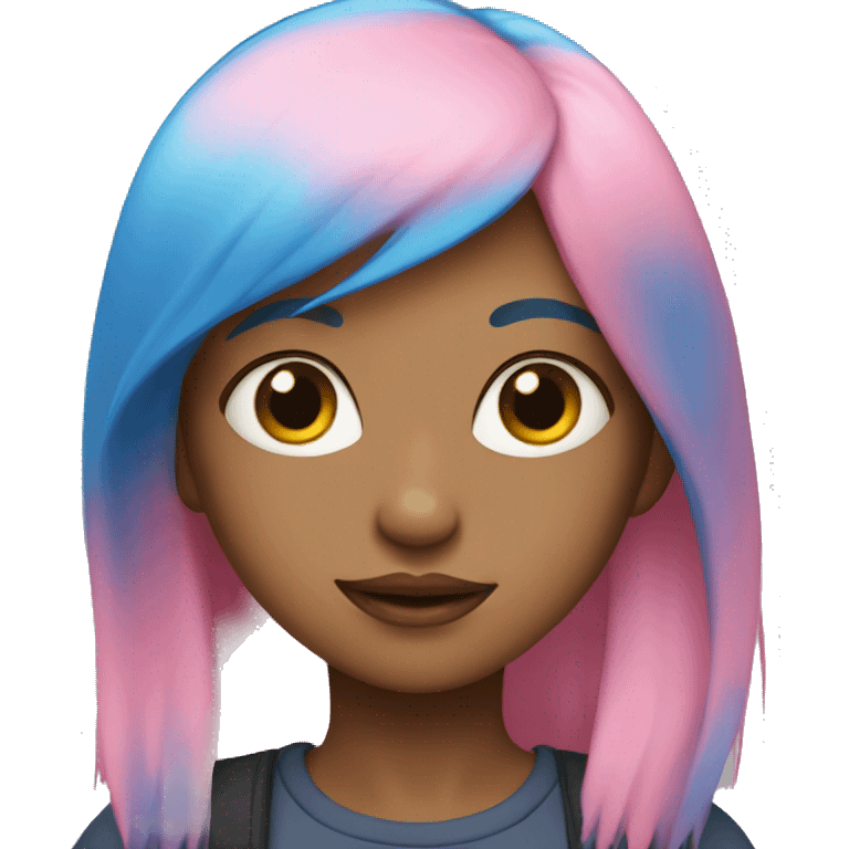 girl with blue hair and pink eyes emoji