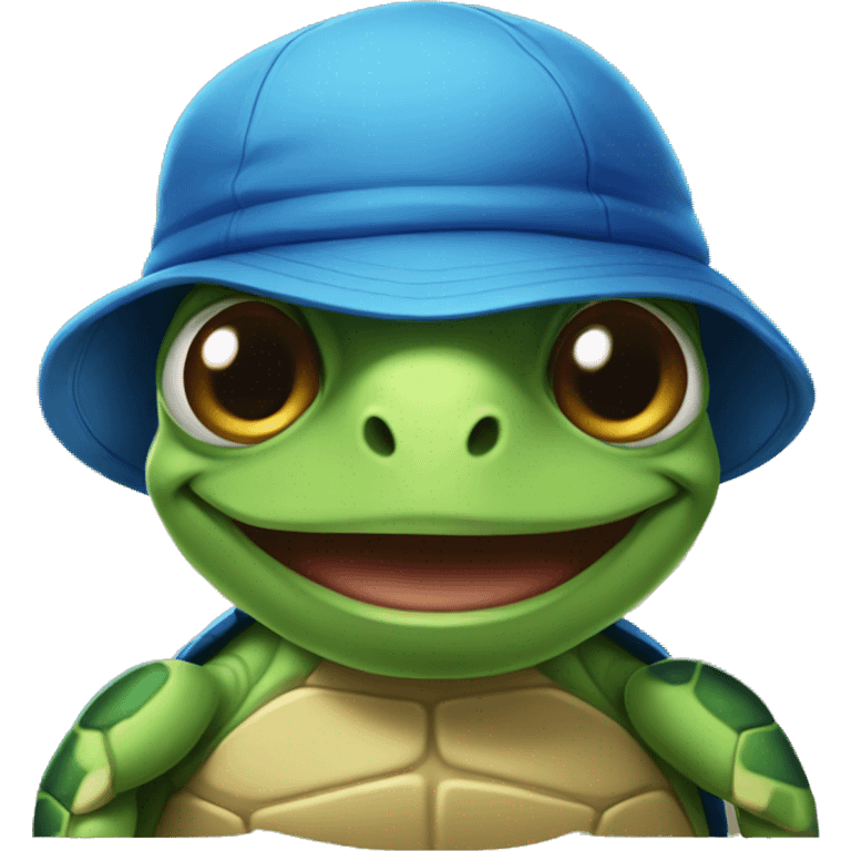 android turtle mixed with blue cap emoji