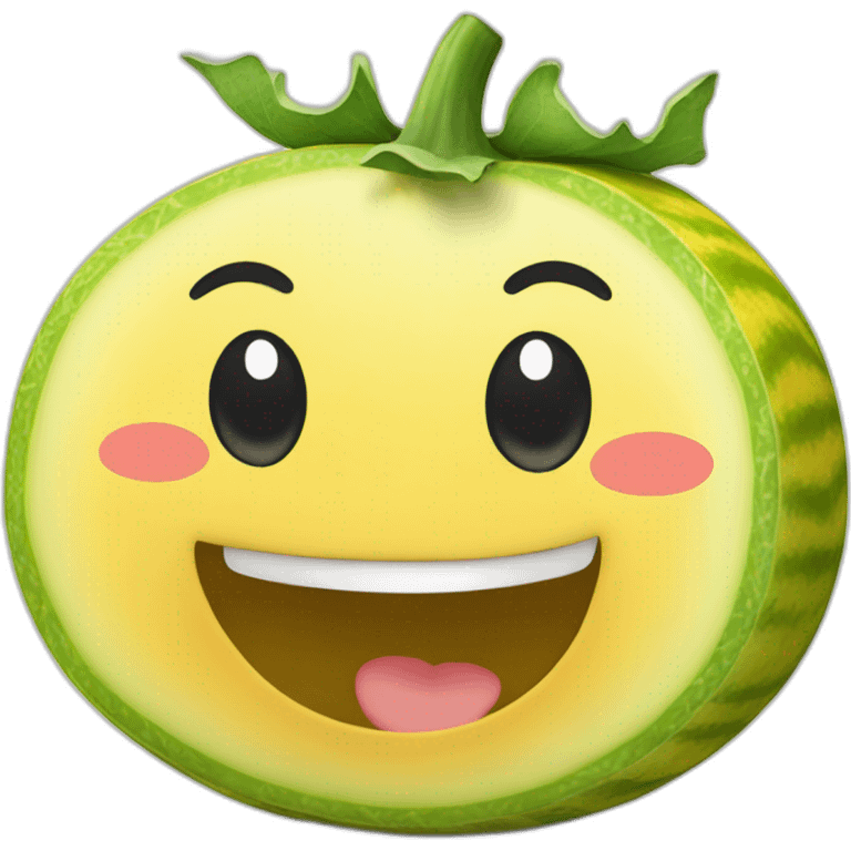 happy yellow rock melon emoji