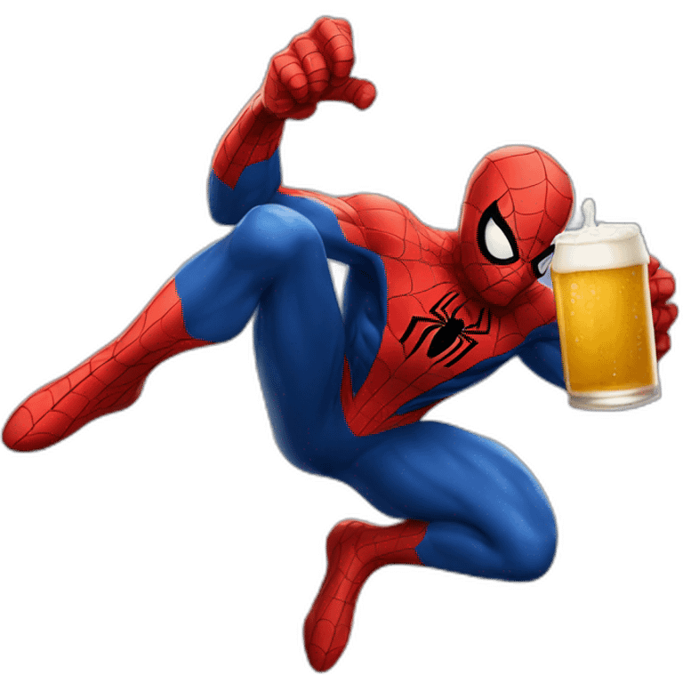 Spider-Man drink beer emoji