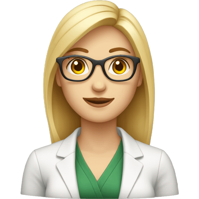 Profesora rubia sin gafas y flequillo de matemáticas  emoji