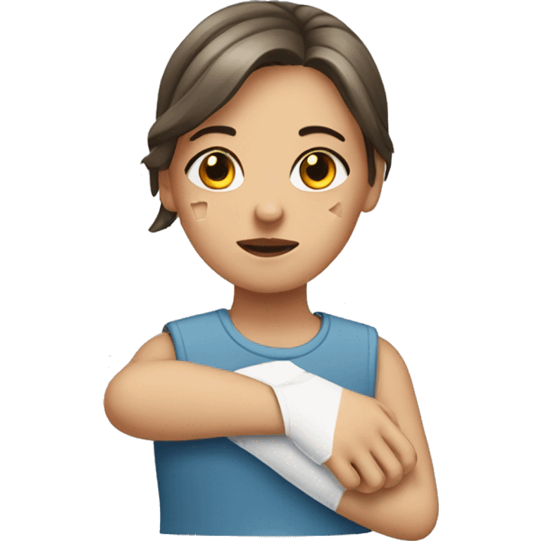 Girl with broken arm plaster emoji