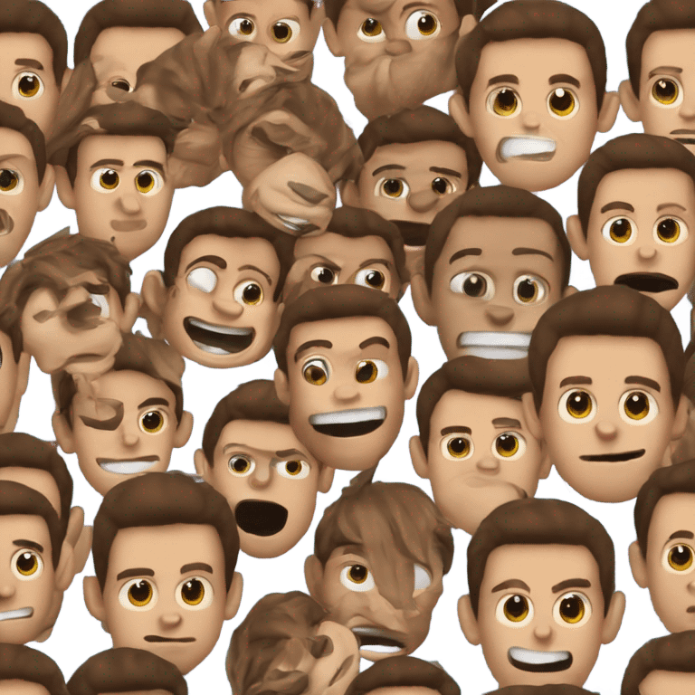 brown-haired meme boy parody make it look more like a monkey emoji