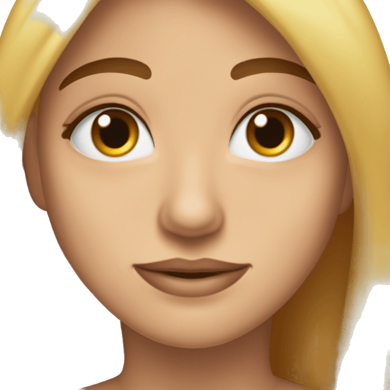 Quero que crie um emoji de uma morena clara, olhos amendoados e cabelo comprido e liso, sensual, nariz proporcioal e boca grande formato coração. emoji