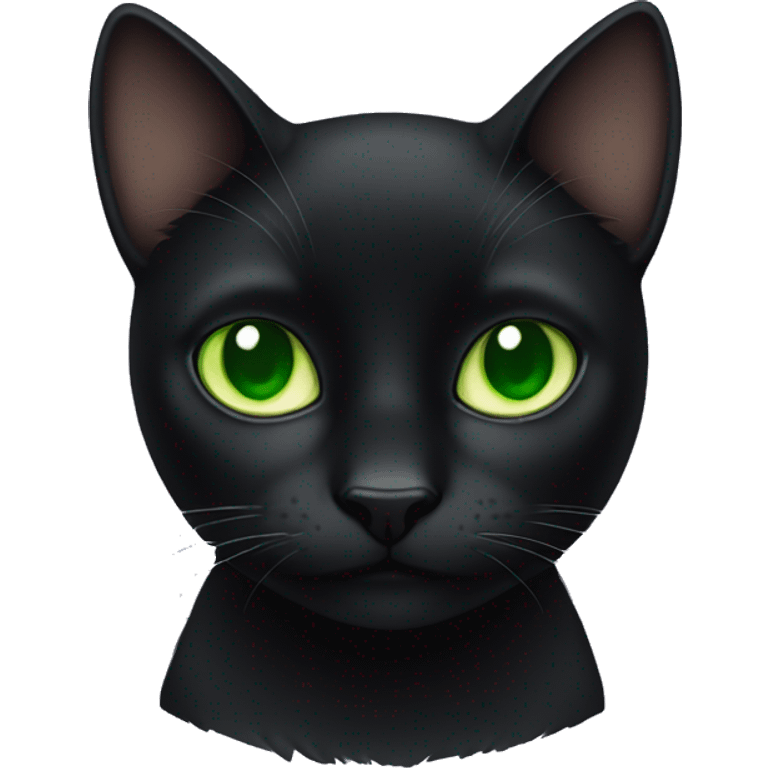 Black cat with green eyes emoji