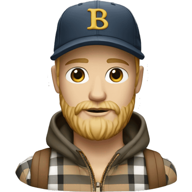 guy with white skin burberry cap and blonde beard emoji