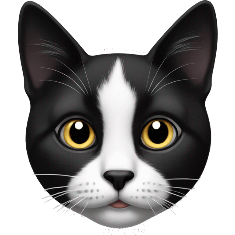 black and white cat with a black nose emoji